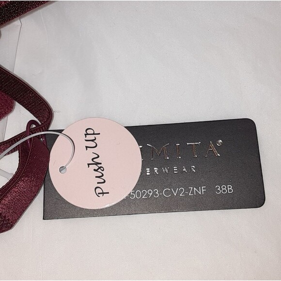 Youmita 38B Zinfandel Demi Mesh Push Up Bra NWT - Picture 2 of 8